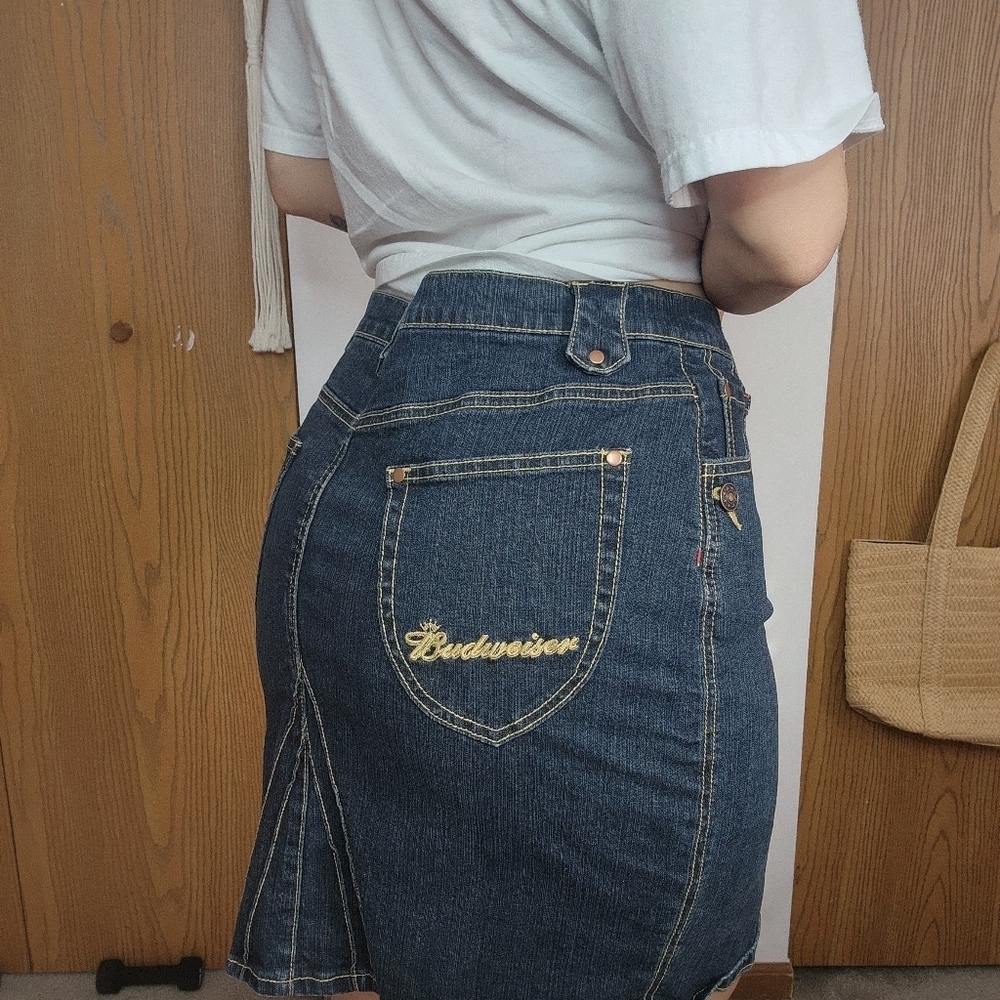 Budweiser Denim Mini Skirt Size 11